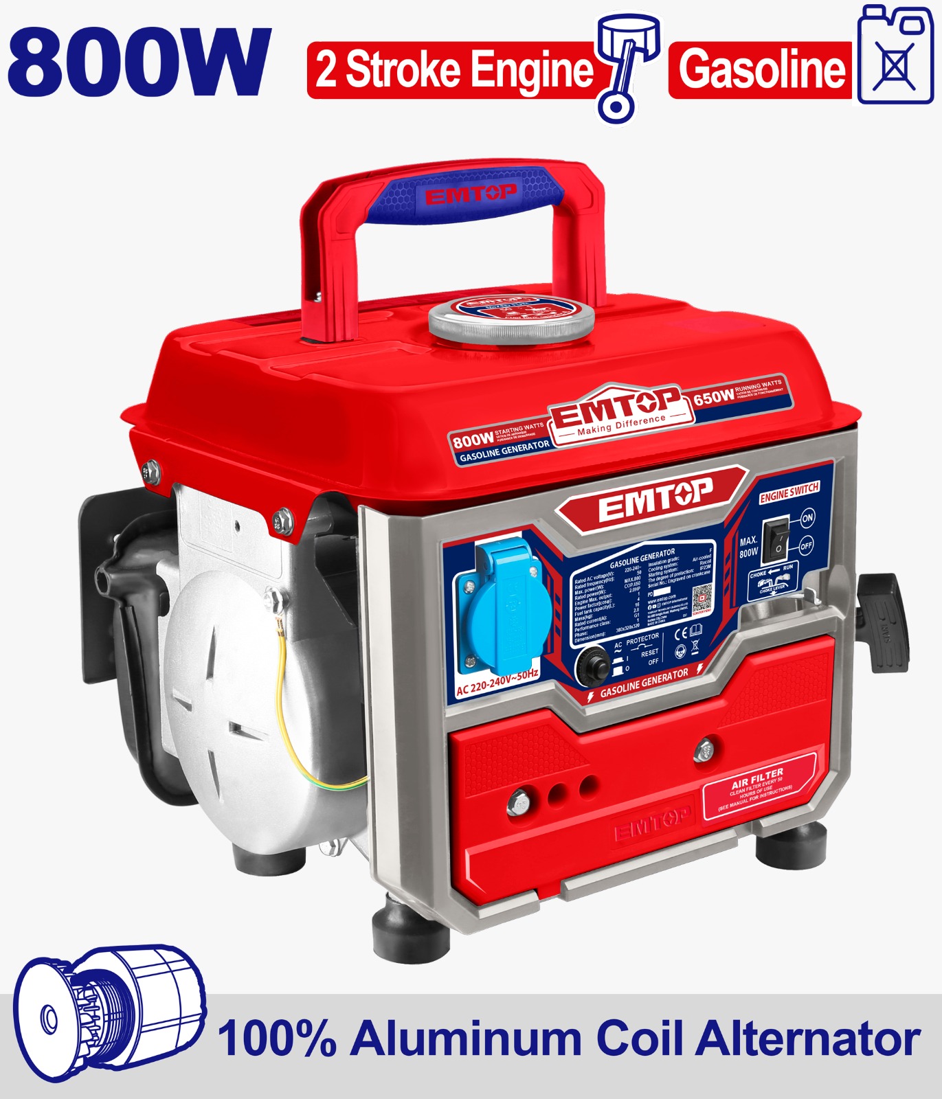 مولد بنزين صغير محمول  - 800W