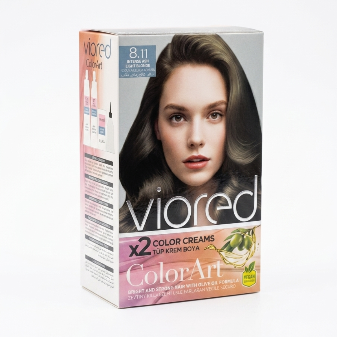 Viored ColorArt Hair Cream، درجة 8.11 "أشقر فاتح رمادي مكثف" (Intense Ash Light Blonde / Yoğun Küllü Açık Kumral).